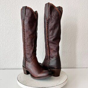 Lane PLAIN JANE PJ Womens Cowboy Boots 5 Cognac Brown Western Cowgirl Mid Calf